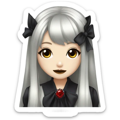 Vampire hime gyaru girl black hair sticker