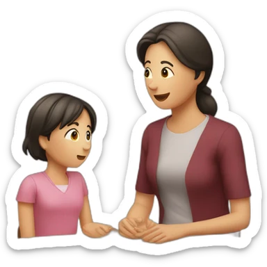 madre hija discutiendo misa altura sticker