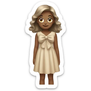 Beige bow dress sticker