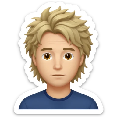 Asher Scott with tousled hair sticker