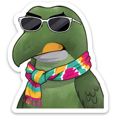 Tie dye toucan with sunglasses sticker
