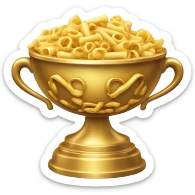 Bowl of Macaroni Golden Trophy with no writing on it sticker