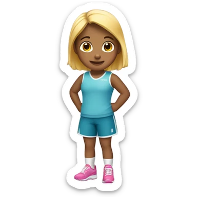 niña pequeña con ropa de deporte sticker