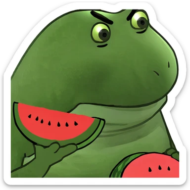 Shrek holding watermelon  sticker