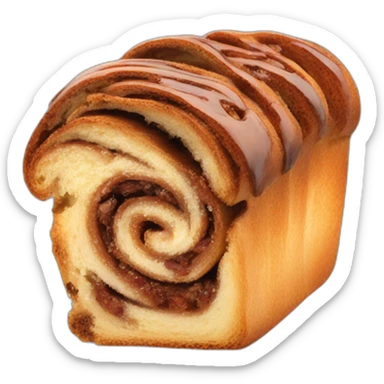 Cinnamon Babka slice with swirl sticker