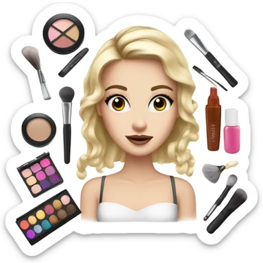 Makeup kit and a girl( white) sticker