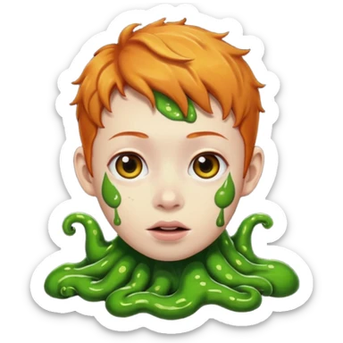 A dark slimed ginger with Asian eyes sticker