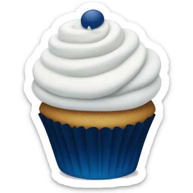 Cupcake with white frosting and dark blue sprinkles sticker