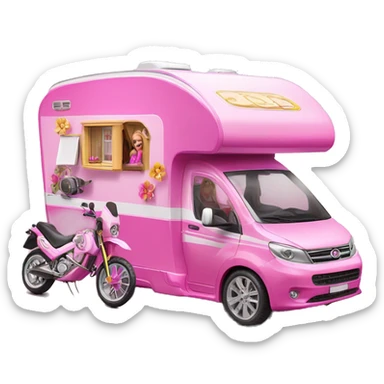 Barbie dream house Caravan-motorbike  sticker