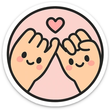 little alchemy style icon
subject: a promise
border: medium-black
shape: round, circular
background: white
style: full color fill with medium black outlining sticker