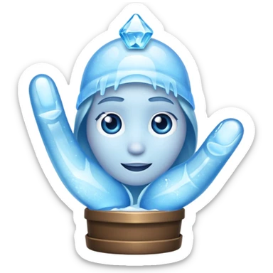 hat tip emoji (i.e. just a hat with a hand, tipping the hat), with a frozen hand sticker