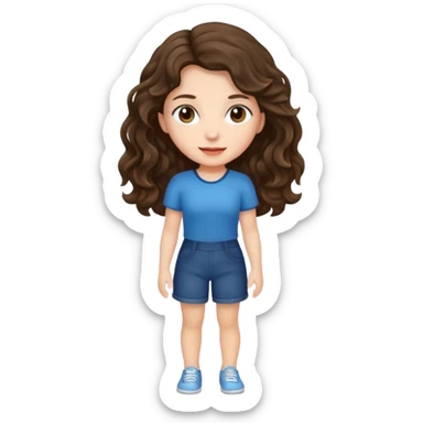 Brunette girl wavy nothing underneath full body  sticker