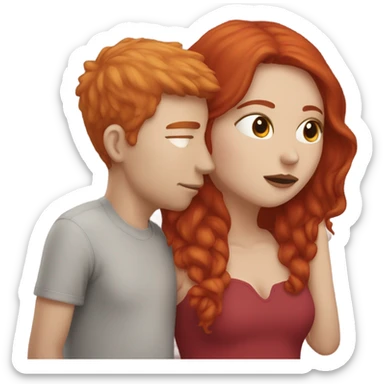 me kissing a red head girl sticker