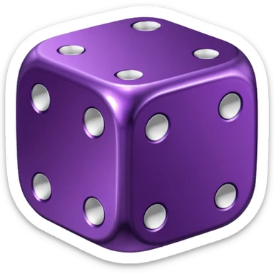 dark purple metallic dice, hearts instead of dots sticker