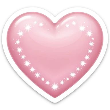 Light pink heart with big white sparkles 🍜 sticker