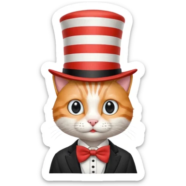 cat in the hat sticker