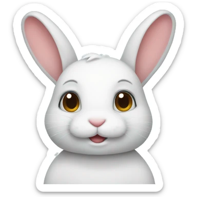 rabbit cuddle rabbit  sticker