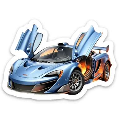 sorayama mclaren car crash fire and smoke explodsion  sticker