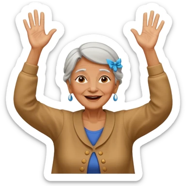 Old lady hands up raise the roof dancing  like she doesn’t care  sticker