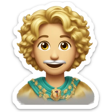 Una leon  rugiendo  ,  con corona de brillo de Reyna  sticker