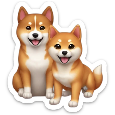 shiba inu and cat are best friends sticker