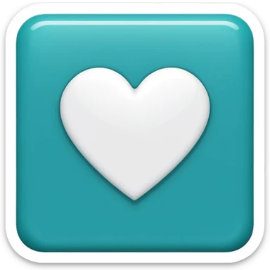 teal square with a white heart and a line at the bottom sticker