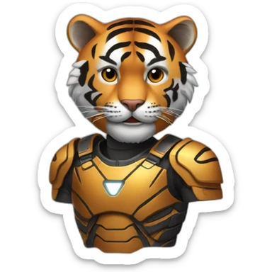 Tiger-with-iron-man-body-armor sticker