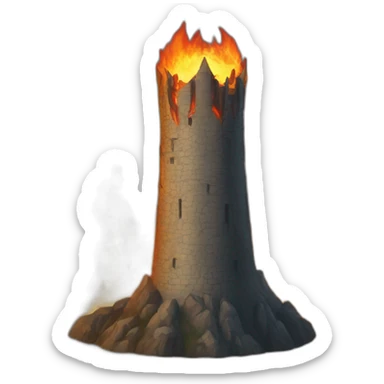 tower with a fire Sauron eye on it sticker