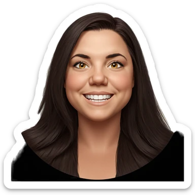 realistic portrait of smiling girl sticker