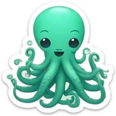 Cute kraken cute face eyes closed making yoga sticker