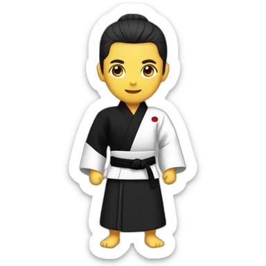 aikido stand up no hat black hakama sticker