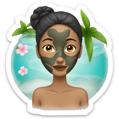 SPA, face mask, relax, girl  sticker