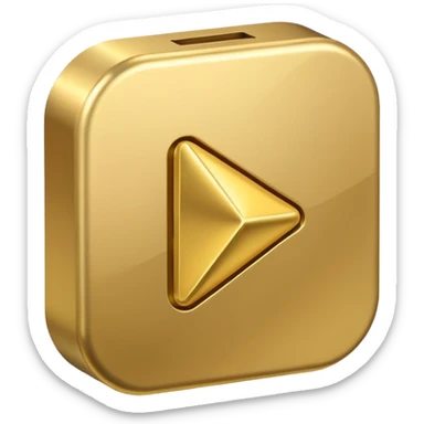 play button gold sticker