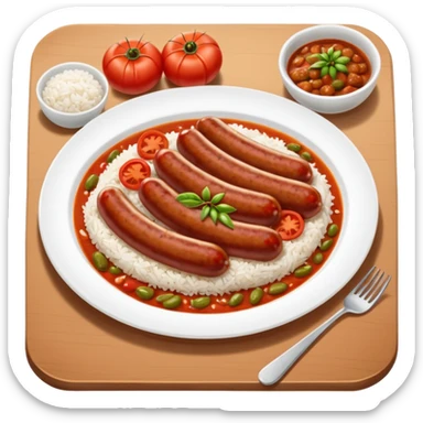 emoji of Rougail saucisse meal. Typical Reunion island meal sticker