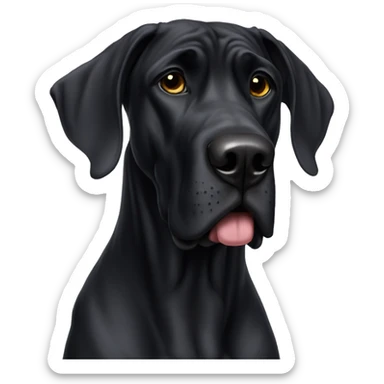 Old black Great Dane with floppy ears sticker