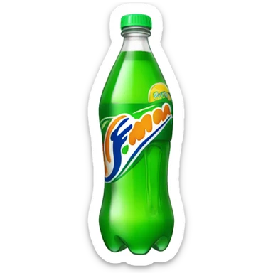 Green fanta bottle sticker