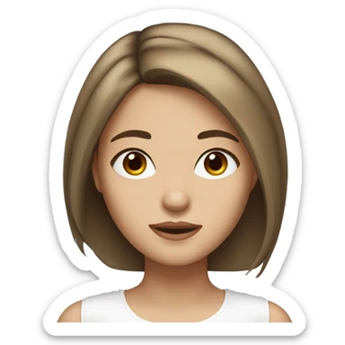 Beautiful girl with brown hair and blond highlights white skin and dark brown eyes sticker