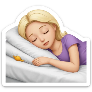Blonde girl sleeping in bed sticker