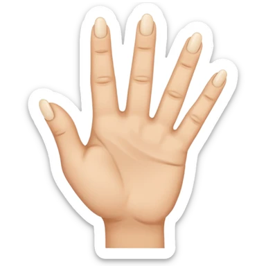Fingering hand emoji where the first and fourth finger are folded down, second and third finger are extended together touching each other  sticker