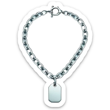 Tiffany big chain silver tag choker necklace “return to Tiffany” sticker