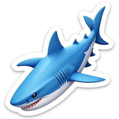 shark on the beach with blue nike shoes and feet sticker