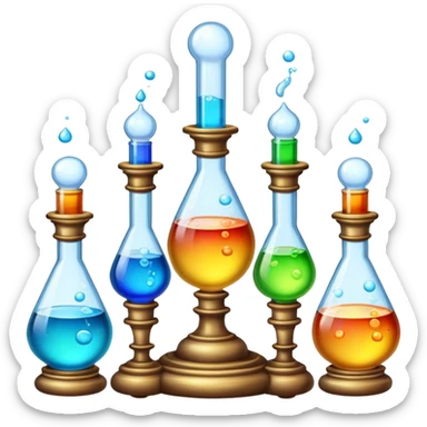 elaborate and colorful alchemy setup sticker