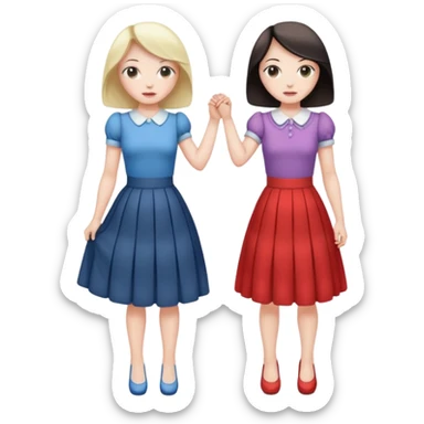 femme qui donne une fessee à une autre femme sticker