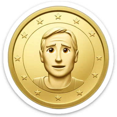 one euro coin sticker