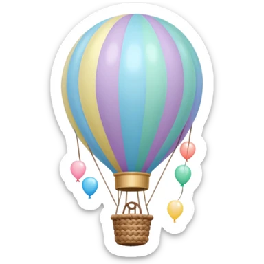 icon of a balloon, soft colors, whimsical, ghibli style sticker