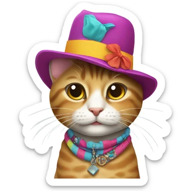 Cat wearing clothes  sticker