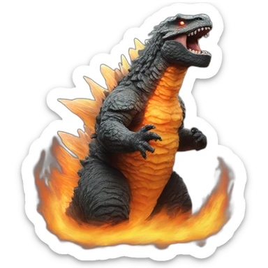 Godzilla fire atomic breathe sticker