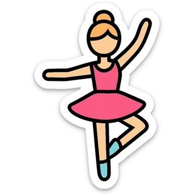 ballerina, color outline icon style sticker