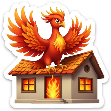 Phoenix rising from house with the word Boxx sticker