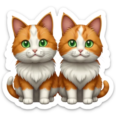 2 cats head sticker